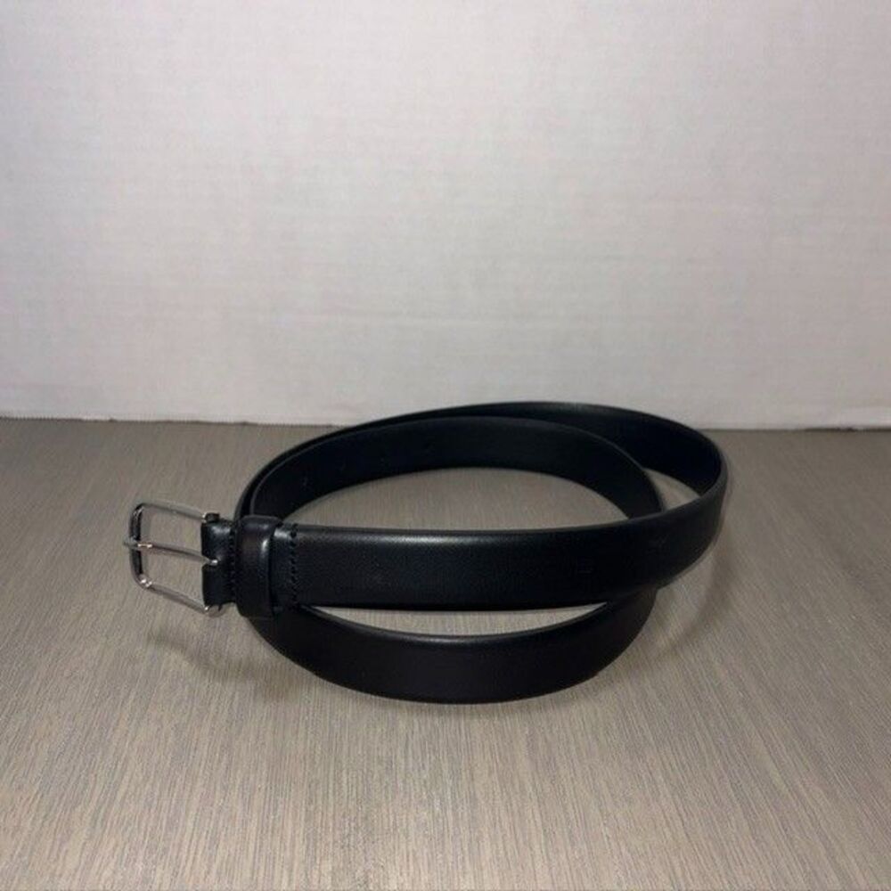 Brooks Brothers Made in Italy Black Genuine Leather Dress Belt Mens Size 44